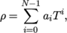  N∑ −1 ρ = aiTi, i=0 \relax \special {t4ht=