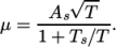  √ -- As T μ = 1+-T-∕T-. s \relax \special {t4ht=