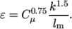 1.5 𝜀 = C0μ.75k---. lm \relax \special {t4ht=