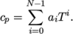 N∑ −1 i cp = aiT . i=0 \relax \special {t4ht=