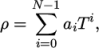 N∑− 1 ρ = aiT i, i=0 \relax \special {t4ht=