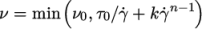 ( ) ν = min ν0,τ0∕γ˙+ k˙γn− 1 \relax \special {t4ht=